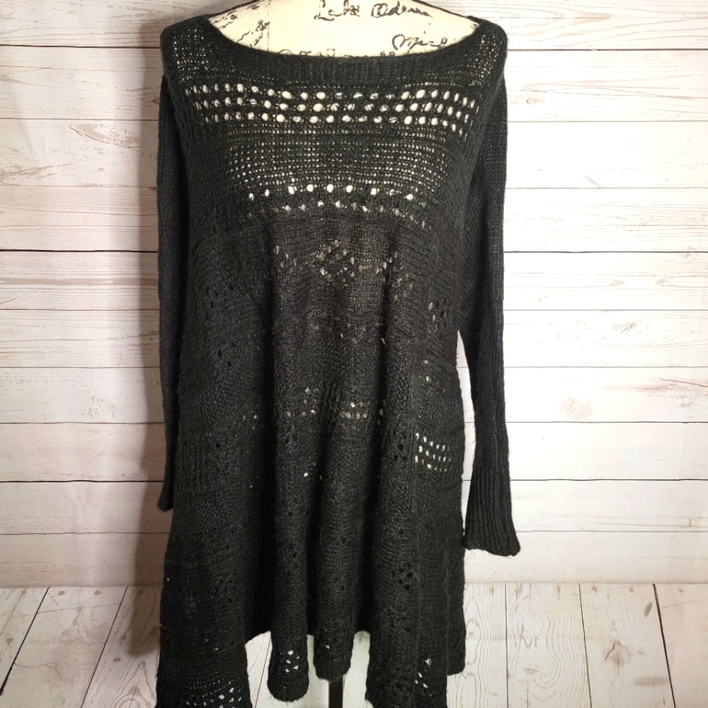 Simply noelle sweater black long sleeve dress fall top medium small